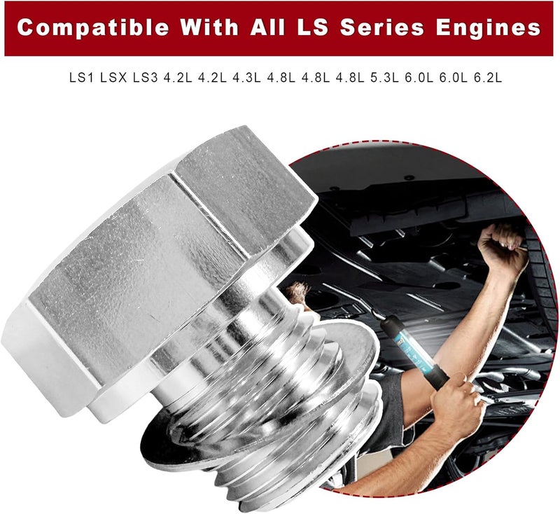 MUQIDA LS Swap Oil Pressure Sensor Adapter, M16-1.5 to 1/8 NPT Thread Pipe Fitting Adapter with Washer, Aluminum Oil Pressure Gauge Fittings for LS Series Engines LS1 LSX LS3 - Image 3